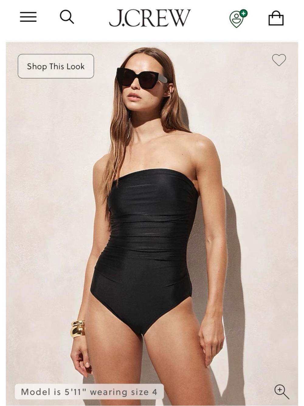 Gemma Ruched Bandeau One Piece Black Swimsuit